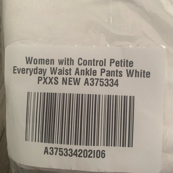 NWT WOMEN WITH CONTROL EVERYDAY WAIST ANKLE PANTS WHITE PXXS, PXS - Picture 9 of 11